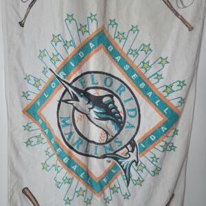 Vintage Marlins Baseball towel Beach Graphic  TerriMondo 1992 MLB Large 29"x54"